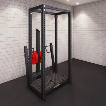 Rack avec machine à squat à ceinture | Sur mesure - Vue complète de la pièce
