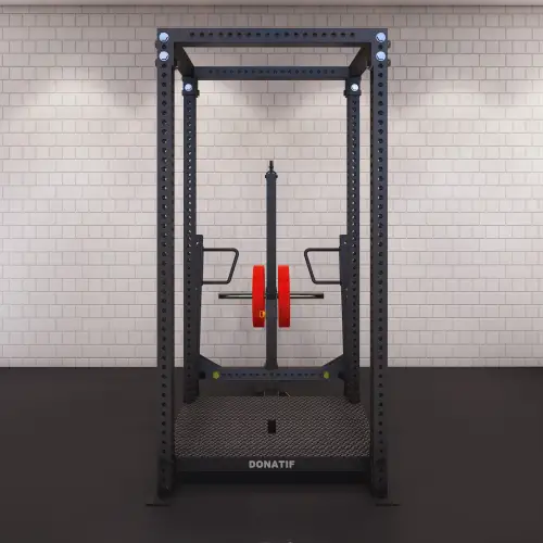 Rack avec machine à squat à ceinture | Sur mesure - Vue de face