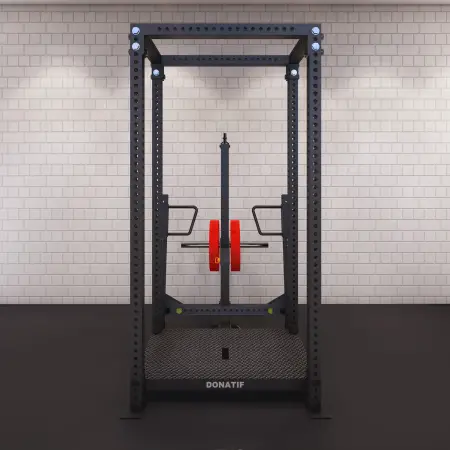 Rack avec machine à squat à ceinture | Sur mesure - Vue de face