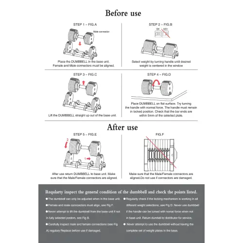 Manubrio Regolabile a Scatto 32 Kg | Incremento Variabile - Illustrazione per l'Utilizzo