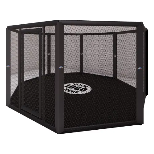 Achteckiger MMA-Käfig | Variable Größe - geneigte Ansicht