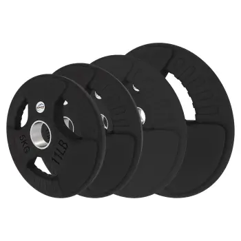 Rubber Disc Set with Handles - 500 Kg | Professional - Front View