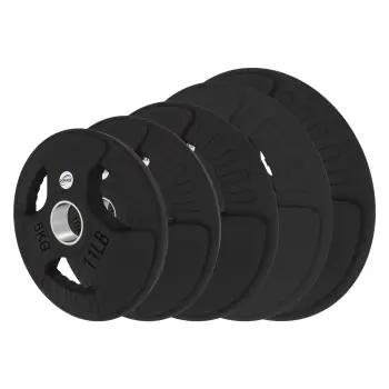 Rubber Disc Set with Handles - 1000 Kg | Professional - Front View