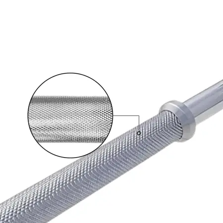 Langhantel & Kurzhantel Set mit 50 kg PVC-Scheiben - Langhantel Nahaufnahme