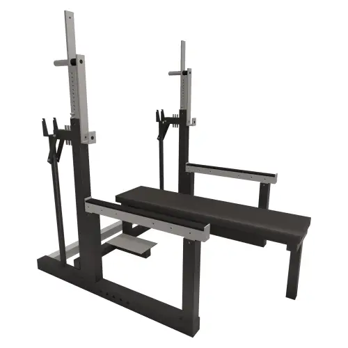 Sentadilla de banco de competición - Powerlifting | Personalizado - Vista lateral izquierda