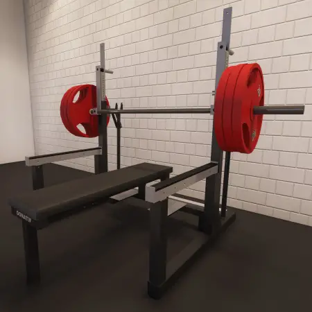 Banc de compétition Squat - Powerlifting | Sur mesure - Vue complète dans la pièce latérale droite