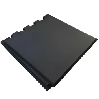 Plate-forme de soulevé de terre caoutchoutée - Puzzle imbriqué | Grain fin - Vue complète