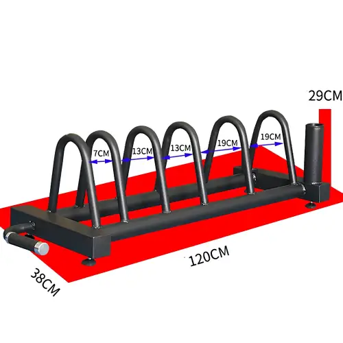 Mobile Disc and Barbell Rack - Measurements View