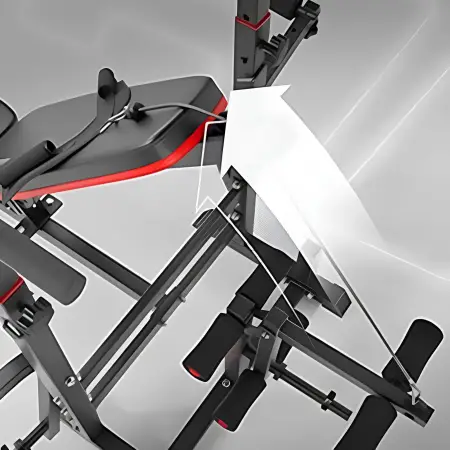 Banc de musculation multifonction avec support - Réglable - Vue de dessus