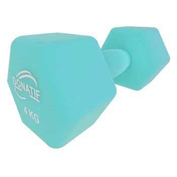 Haltère en vinyle 4 kg - Antidérapant | Fitness - Vue latérale gauche