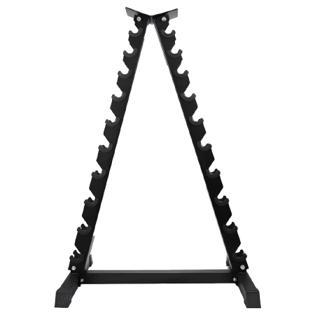 Vertical Dumbbell Rack - Space Saving | 10 Pairs - Front View