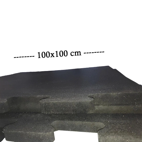 Rubberized Deadlift Platform - Interlocking Puzzle | Fine Grain - Width and Length View