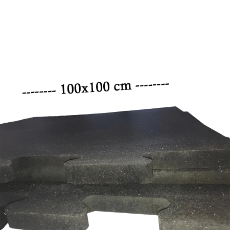 Rubberized Deadlift Platform - Interlocking Puzzle | Fine Grain - Width and Length View