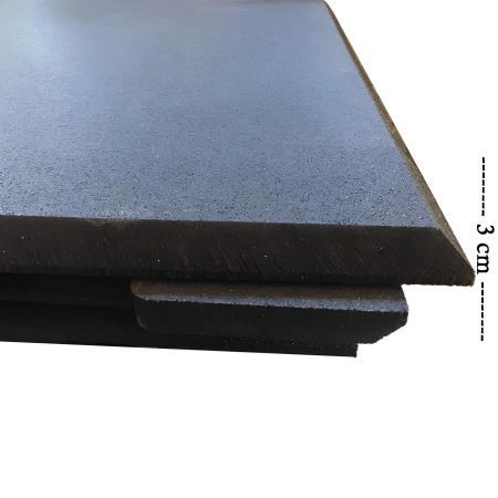 Rubberized Deadlift Platform - Interlocking Puzzle | Fine Grain - Visual Thickness