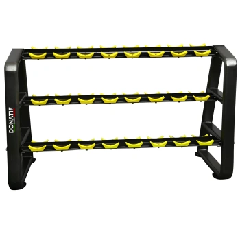 Soporte para mancuernas con 3 estantes - 12 pares - vista sin mancuernas