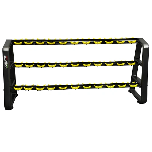 Rastrelliera Porta Manubri a 3 Ripiani - 16 Coppie - Visuale sui PIN