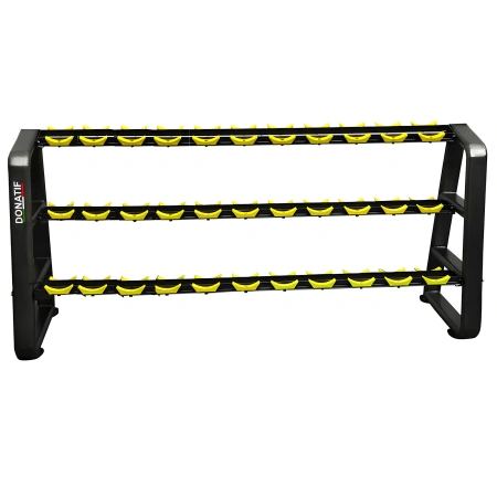 Rastrelliera Porta Manubri a 3 Ripiani - 16 Coppie - Visuale sui PIN