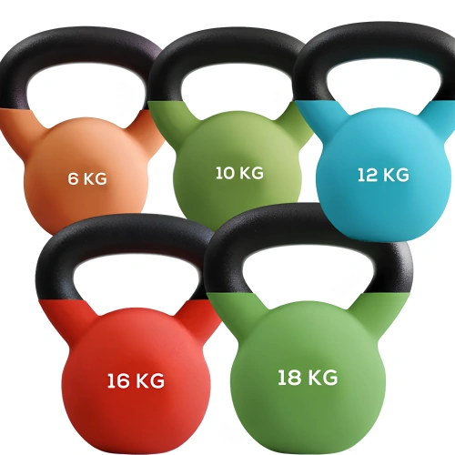 Kettlebells en néoprène endommagés | Différents poids - Vue complète