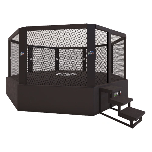 Jaula octogonal de MMA con plataforma - Elevada 1 mt | Batalla - Vista a la izquierda