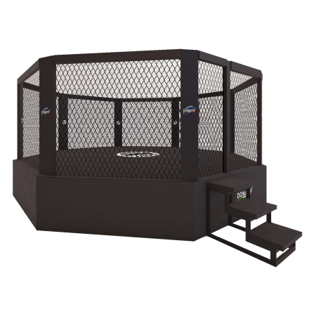 Jaula octogonal de MMA con plataforma - Elevada 1 mt | Batalla - Vista a la izquierda