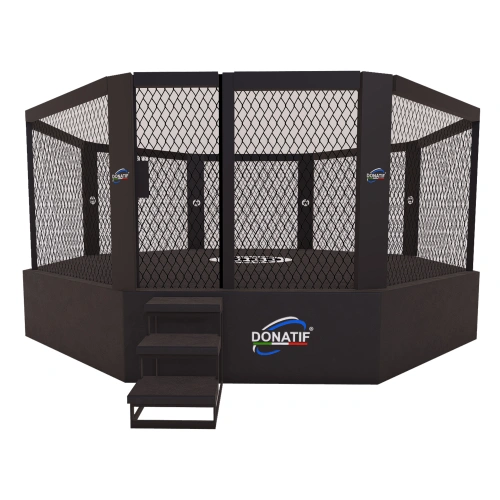 Jaula octogonal de MMA con plataforma - Elevada 1 mt | Lucha - Vista frontal