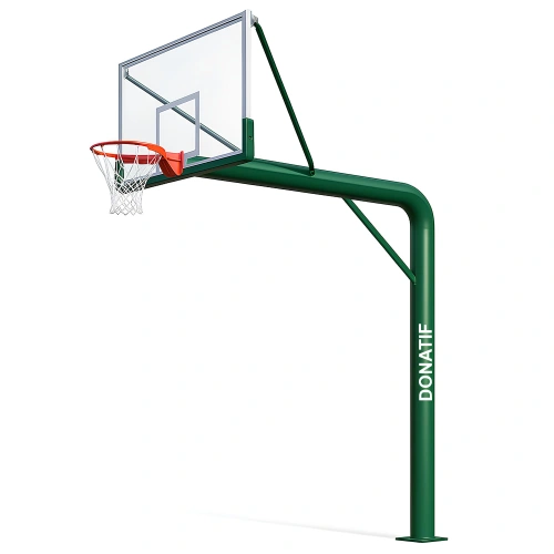 COG120 Single Pole Outdoor Basketball System | Professional - Side View
