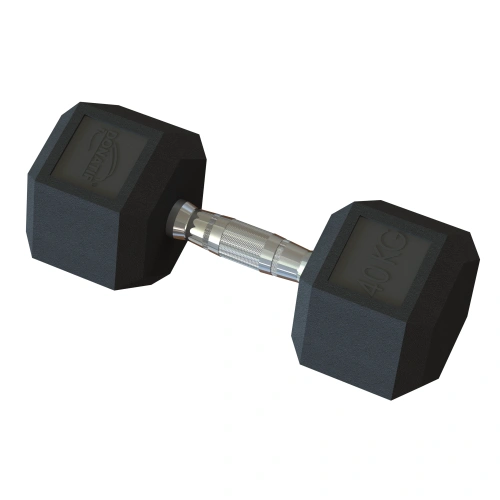 Mancuerna hexagonal engomada de 40 kg - Profesional - Vista superior