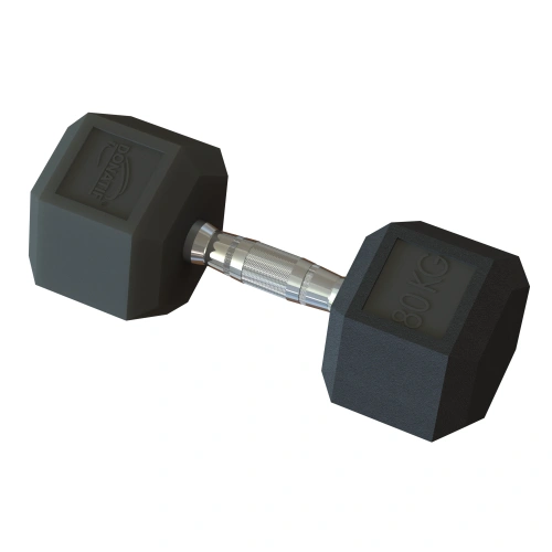 Manubrio Esagonale Gommato da 80 Kg -...