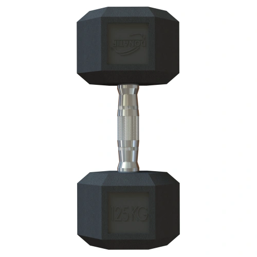 125 Kg Rubberized Hexagonal Dumbbell - Professional - Top View