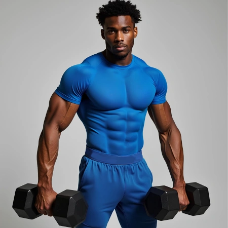 Mancuerna hexagonal engomada de 60 kg - Profesional - Uso visual