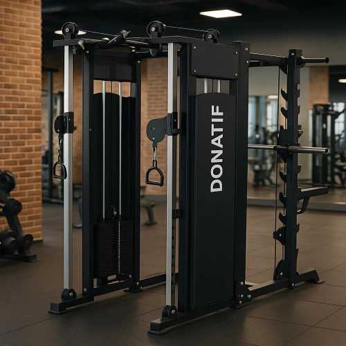 Komplettes Gym Rack - MR85 | Hantelrucksack aus Gusseisen 150 kg - volle Sicht im Fitnessstudio