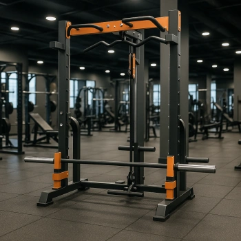 Smith Machine avec Lat Machine et Poulie basse - Peu encombrant - Réglable - Vue d'ensemble de la structure 2