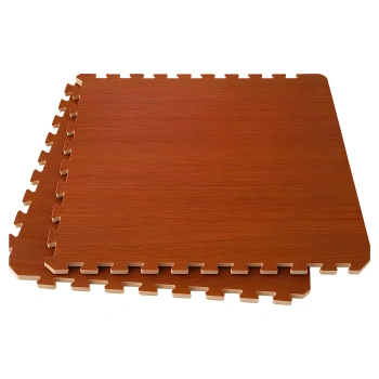 EVA Puzzle Interlocking Rugs | Brown Parquet - Front View