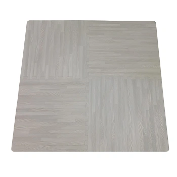 Gym Rubber Carpets | Interlocking - Puzzle | Fitness | Grey Parquet - Full Product View