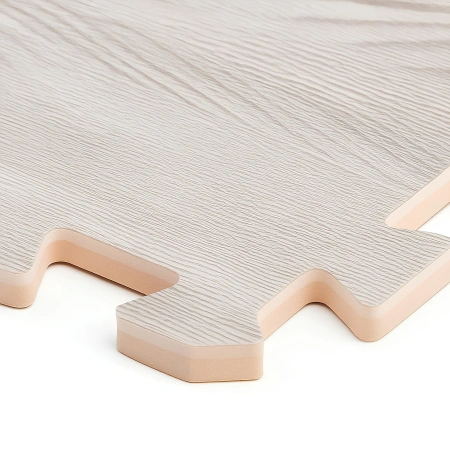 Tappeti Gommati Palestra | Incastro - Puzzle | Fitness | Parquet Grigio - Visuale Ravvicinata Incastro