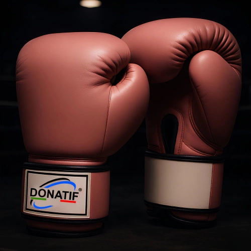Guantes de boxeo rosas en cuero genuino - GB5 | Profesional - Boxeo Visual