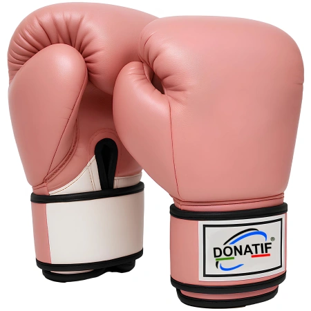 Gants de boxe rose en cuir véritable - GB5 | Professionnel - Vue du logo
