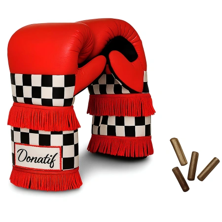 Gants de boxe design à carreaux - GB41 | Professionnel - Plein écran