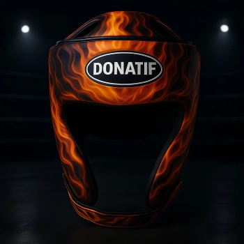 Flames of Fire Design Boxing Helmet - CX22 | Professional - Full View 2