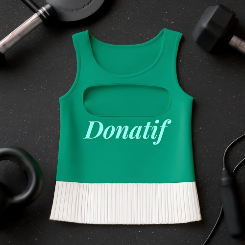 Débardeur à franges design vert et blanc - T7 | Donatif - Utilisation