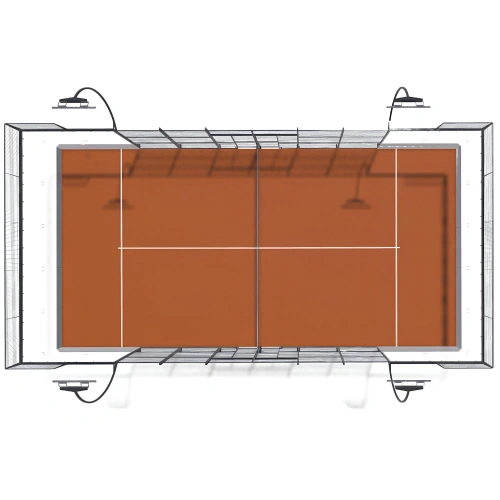 Full Panoramic Padel Court - CP22 | Professional - Top View