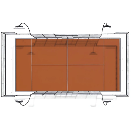 Full Panoramic Padel Court - CP22 | Professional - Top View