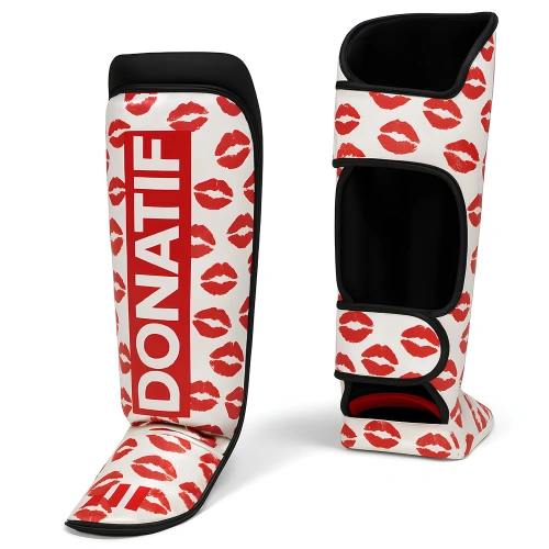 Kisses Shin Guards with Double Strap - PB4 | Professional - Full View