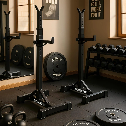 Par de soportes de barra ajustables | Gimnasio en casa - Vista al gimnasio en casa