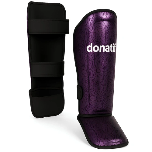 Shin Guards with Thai Design - PB6 | Professional - Side View