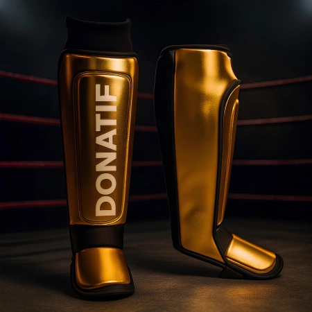 Espinilleras de boxeo doradas PB9 Protección total | Profesional