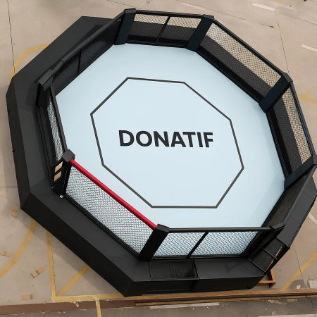 Octagonal MMA Cage - 1 mt and Catwalk 60 cm | Professional - Real View Platform