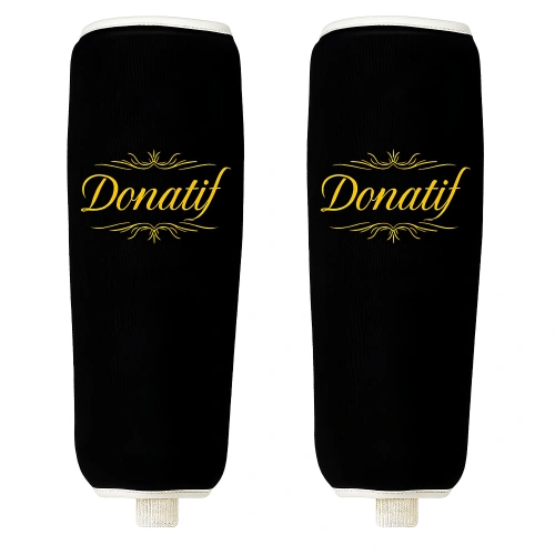 Espinilleras negras con cierre elástico - PB10 | Profesional - Vista completa