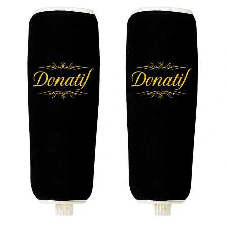 Espinilleras negras con cierre elástico - PB10 | Profesional - Vista completa