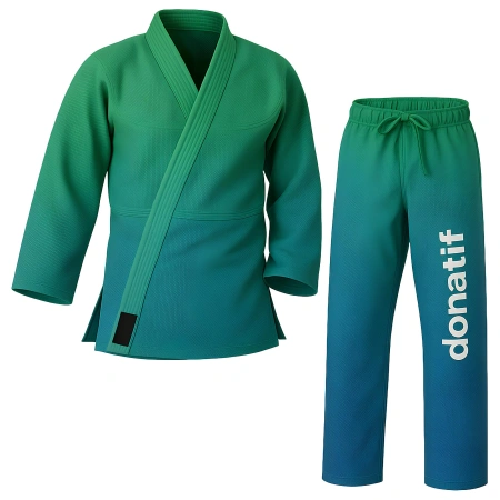 Grün und Blau Training und Wettkampf Judogi JU2 | Professionell - Vollansicht